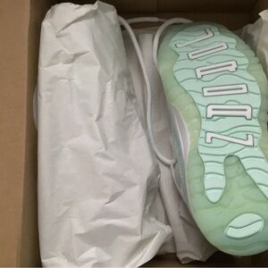 Jordan Kids Retro 11 Sneakers in Mint Green and White